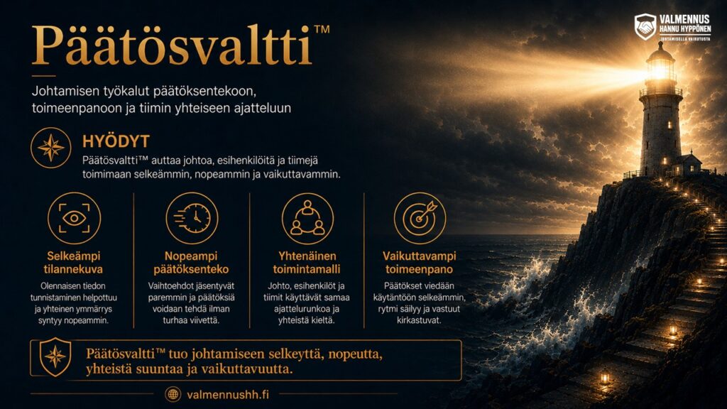 Mitä hyötyä johtamisen Päätösvaltista on asiakkaalle